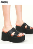 Wedge Heels Sandals For Women 2023 Summer Chunky Heeled Casual Ankle Strap Fashion Women Sandals