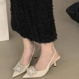 Breakj Color Pointed-Headed Sandals 2025 Summer After The Empty Single Shoes Small Fragrant Style Temperament High