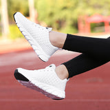 Breakj 2023 New Flying Weaving Women's Shoes Korean Version Of Light Women's Shoes Lace Casual Shoes Fashion Sneakers