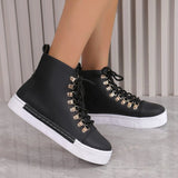 Shoes Women's Thick-Solle Shoes 2025 New Round Head High-Top Casual Board Shoes