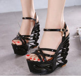 Quality Buckle Strap Sexy Strange Style Heel Summer Women Shoes Retro Novelty Sandals 15cm High Heels Nightclub