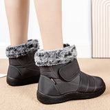 Winter Warm Rabbit Fur Snow Boots for Women Waterproof Non Slip Winter Boots Women Plus Size Thick Plush Ankle Botas