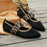 Women's Ballet Flats 2024 Knit Pointed Toe Low Heel Barefoot Shoes Spring Autumn Comfortable Slip on Casual Shoes Zapatos