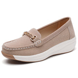 Breakj And Autumn Beef Backs Middle-Nage Mother Shoes Children's Slope Heds Thick Sole Comfortable Soft Sole Single Shoe Pedal Pedal Lefu