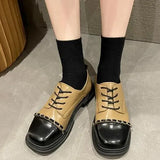 Shoes Ladies Oxfords Women's Clogs Platform Modis British Style Female Footwear Soft 2024 Leather Creepers Cute Cross