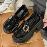 Women's Shoes Platform Autumn Round Toe Female Footwear Loafers With British Style Shallow Mouth Oxfords Casual Sneaker