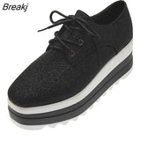 Spring New Women Flat Platform Shoes Slip on Moccains Ladies Casual Shoes Woman Thick Sole Brogue Creepers