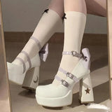 Women Pumps Platform High Heels Ankle Strappy Casual Office Shoes Spring Summer Block Heels mary jane shoes heels