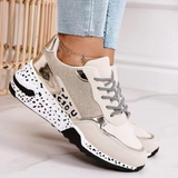 Women Sneakers 2023 Leopard Print Lace-Up Women's Vulcanize Shoes Platform Sports Ladies Sneakers Breathable Plus Women