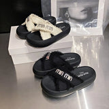 Women Slides Slippers Summer New Woman Beach Retro Peep Toe Slip on Wedges Platform Designer Casual Open Toe Flat