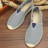 Summer Linen Men Canvas Shoes Breathable Old Beijing Cloth Shoes Slip-On Hemp Shoes Graffiti Espadrilles Women Footwear