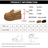 Suede Chunky Platform Snow Boots Women Comfort Short Plush Winter Cotton Shoes Woman 2023 Slip On Warm Flats Boots