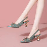 Open-toe Women's Sandals Fashion Women Summer Slingback High Heel Shoes Slip on Ladies Elegant Dress Shoes Chaussure