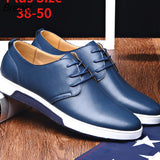 Men's Leather Casual Shoes Brand Comfortable Dress Shoes for Men Lace Up Oxfords Shoes Fashion Mocassins Homme Plus Size