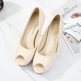 Pumps Shoes Fish Mouth Platform Women Pumps Ultra High Heels 10/12/14CM Shoes Sexy Peep Toe Shallow Ladies Single