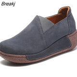 Sneakers for Women Fashion Platform Korean Version Rocking Shoes Female Slip on Casual Flat Warm Loafers Retro Mon