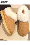 Designer Women's Plush Winter Plush Warm Shoes Unisex Outdoor Waterproof Comfortable Casual Shoes Zapatos De Mujer