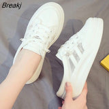 Outer Wear Slippers Women's Summer New White Fashion Flat Bottom Breathable Shoes Spring Leisure Sport Fashion Hollow