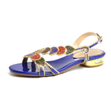 New Diamond Sandals Women Wear Flat Sandals In Summer Non-Slip Bohemian Crystal Sandals