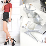 Pole Dance Shoes Stripper High Heels Women's Sexy Show Shoes Sandals Party Club 15 CM Platform High-heeled Wedding