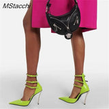 Heel Shoes For Women Slingback Summer Pointed Toe Ladies Sandals Stiletto Sexy Nightclub Party High Heels Single