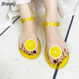 Women Fruit Sandals Transparent PVC Flat Flip-flop Sandal Ladies 2022 Summer Outdoor Fashion Non-slip Buckle Strap Beach