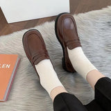 Women jk Uniform Shoes Uwabaki Japanese JK Round Toe Women Girls School Students mary janes Lolita Brown Cosplay