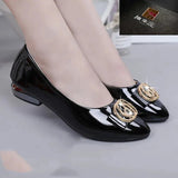 Fashion Sweet Golden Square Heel Pumps for Night Club Women Black High Quality Office Spring Shoes Sapatos Azuis
