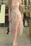 Elegant Short Sleeve Dress Woman Casual 2023 Summer Sexy Party One Piece Dress Korean Fashion Beach Vintage Midi
