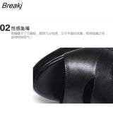 Size 34-40 High Heels Slippers Women Platform Shoes Summer 2023 Block Heel Leather Slides Ladies Office