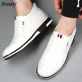 Men's casual shoes Black luxury men's casual shoes Breathable anti-slip black sports shoes Men's low-top business leather