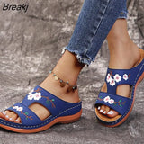 Women 2021 Woman Slippers Flower Platform Colorful Shoes Comfortable Casual Zapatillas Casa Mujer Sapatos