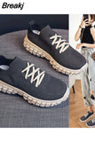 Women Footwear Black Athletic Ladies Shoes Sneakers Sports Lace Up High Top New Arrival 2023 with Free Shipping In Summer