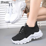New Plus Size Sneakers for Women Shoes Fashion Lace Up Platform Wedge Mesh Casual Breathable Sport Tennis Running