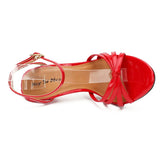 Oversized Women's Shoes Fake Women's Cross Dressing Fun Shoes large-size 37-48 Thin high heels 13cm lace up women's