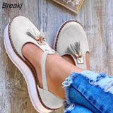 Summer Fashion Women Casual Shoes Fringe Buckle Ladies Sandals Outdoor Sports Height Increase Closed Toe Comfort