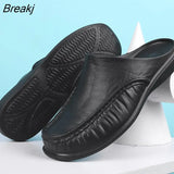 Men's Slippers EVA Slip on Flats Shoes Walking Shoes Men Half Slipper Comfortable Soft Household Sandals Size