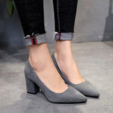 Heels Women's 2023 New Women's Shoes Pointed Toe Shallow Mouth Shoes Women's Thick Heel Fashion Shoes Women's Large Size