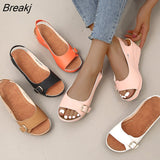 Mujer 2022 Female Wedge Heels Shoes Women Summer Comfortable Sandals Slip-on Flat Sandals Platform