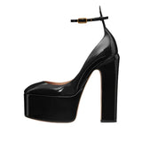Heels Women Pumps Elegant Patent Leather Office Lady Shoes Luxury Brand High-heeled Female Platform Shoes Summer 2024