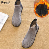 Autumn Winter Shoes Women Chelsea Boots Warm Plush Thick Sole Cold Winter Women Footwear Ladies Cotton Shoes