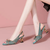 Open-toe Women's Sandals Fashion Women Summer Slingback High Heel Shoes Slip on Ladies Elegant Dress Shoes Chaussure