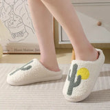Warm Home Fur Slippers for Women 2023 Fashion Printed Plush Couple Cotton Shoes Woman Soft Non Slip Living Room