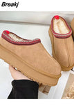 Designer Women's Plush Winter Plush Warm Shoes Unisex Outdoor Waterproof Comfortable Casual Shoes Zapatos De Mujer