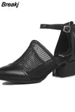 2023 Brand New size 34-40 Genuine Leather Black Women Shoes Woman Sandals Nature Cow Leather Black Party
