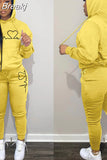 Two Piece Set Women Hooded Sweatsuits Fashion Pink Letter Leopard Print Tracksuit Casual Female Outfits Streetwear