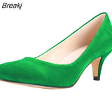 Women Pumps Sexy High Heels Shoes Flock Pointed Toe Red Wedding Pump Woman Casual Slip-on Dress Shoe
