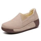 Sneakers for Women Fashion Platform Korean Version Rocking Shoes Female Slip on Casual Flat Warm Loafers Retro Mon