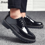 Men Spring Autum Leather Boots Men Fashion Ankle Boots Business Casual Man Lace-up Shoes Chunky Work