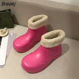 New Luxury Women Casual Thick Bottom Short Boot Rain Boots New Rubber Ladies Walking Waterproof Ankle Rain